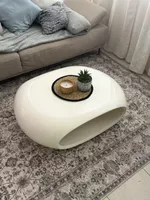 designer Couchtisch oval weiss Hochglanz guter Zustand