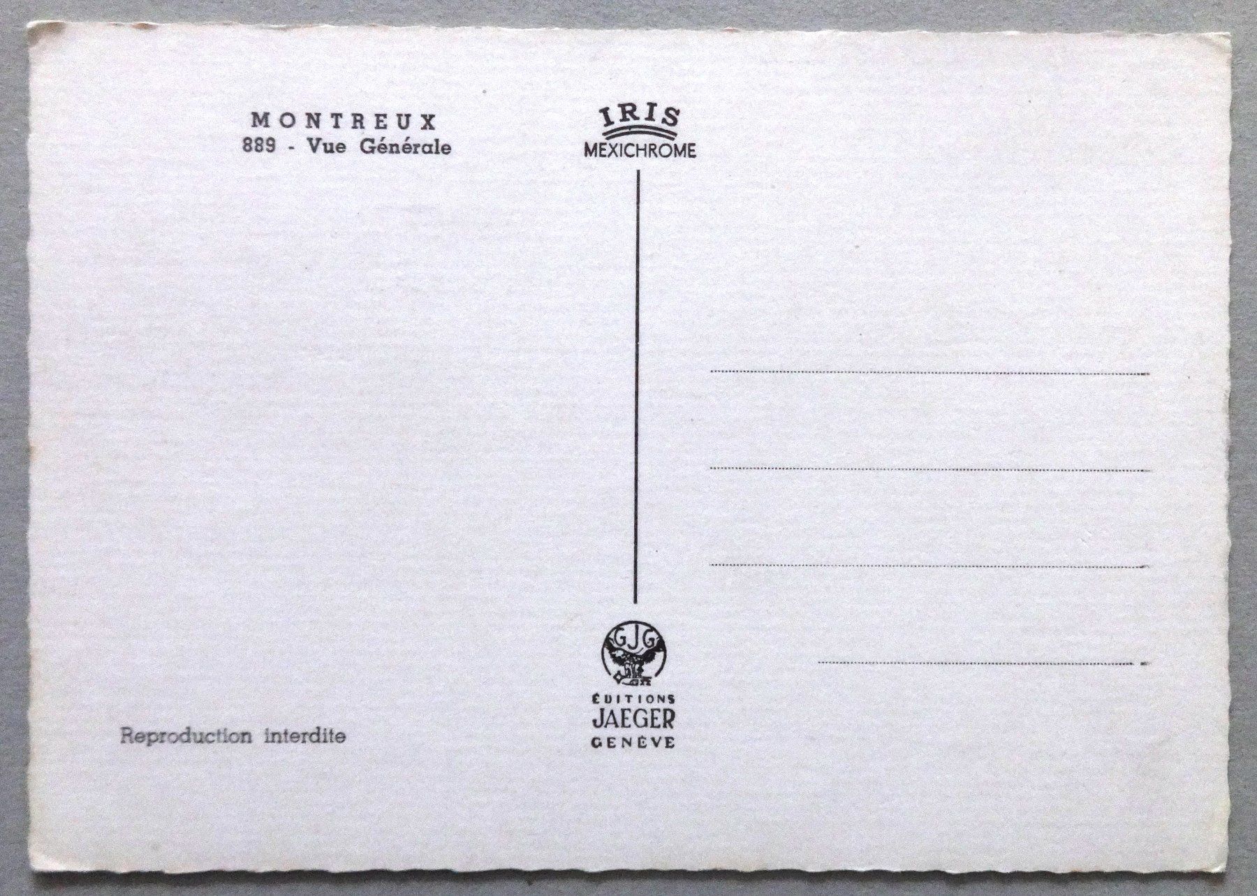 Cartoline postali: Montreux - Vue Générale – Usato da Fétigny venduto da Billy2miny 1