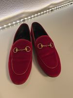 GUCCI Jordaan Loafer Gr 36.5 Rot Samt