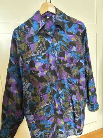 Gemusterte Seidenbluse Vintage grösse S
