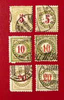 PORTO 6 VERSCHIEDENE AUS 1883 -1908 GESTEMPELT