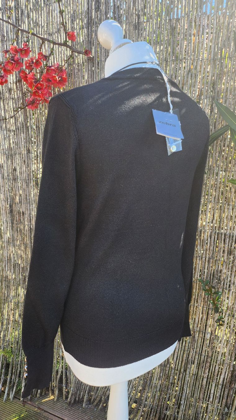 Zebra Pullover & Sweatshirts: Pullover noire brillant ZEBRA, taille M, viscose,  NEUF  – Neu und originalverpackt aus Agiez von chouchanelle 5