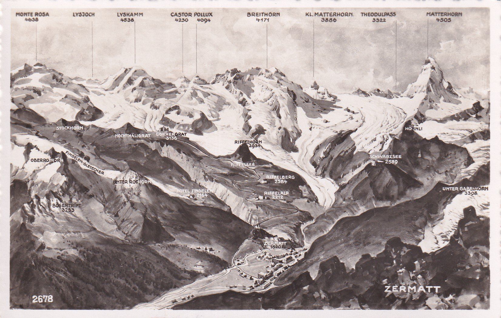 Cartoline postali: Zermatt Panorama N° 2678 – Usato da Cormoret venduto da Pascalll2001