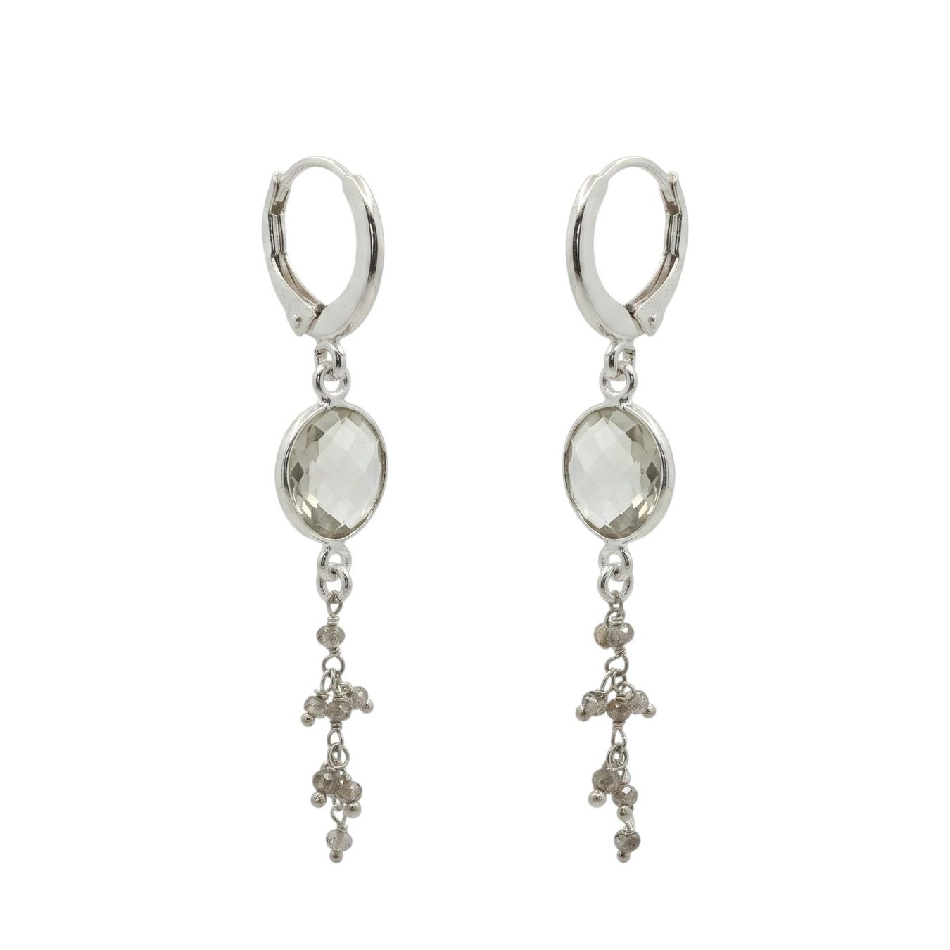 Olga Ribler Orecchini pendenti & Orecchini a lobo: Creolen  mit Prasiolithe - Sterling Silber 925 – Nuovo (secondo la descrizione) da Luzern venduto da Schmuckoutlet