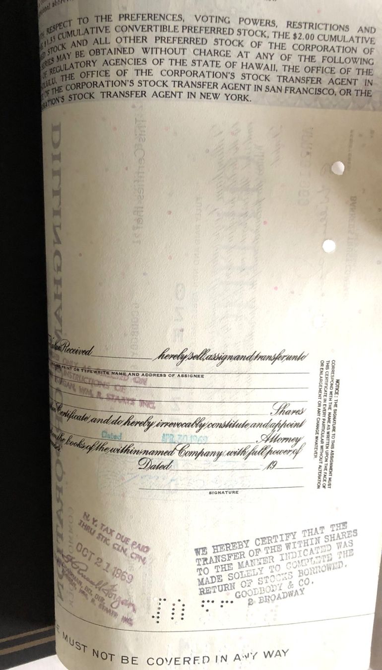 Documenti: Dillingham Corporation - 100 Shares – Usato da Schaffhausen venduto da durruti 1