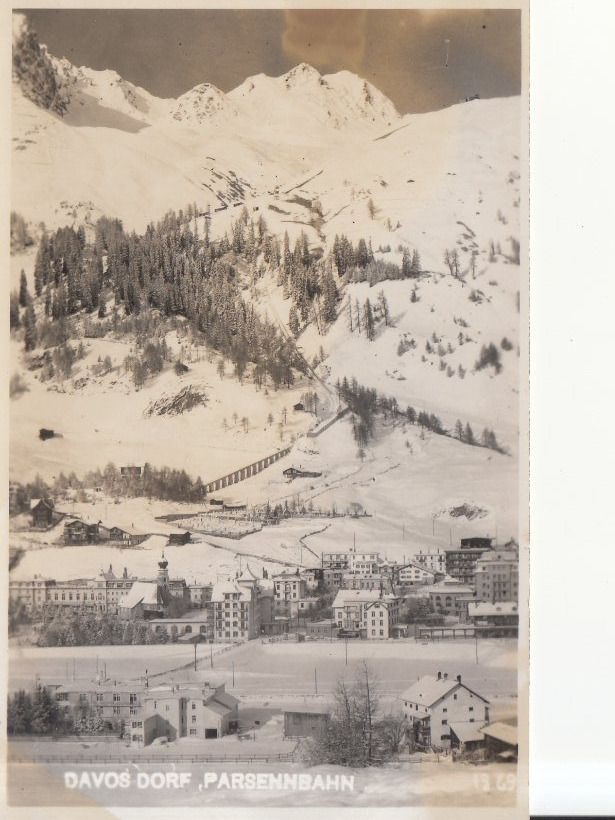 Ansichtskarten: Davos Dorf Parsennbahn, ca. 1930 – Gebraucht aus Bürglen TG von StampGraf