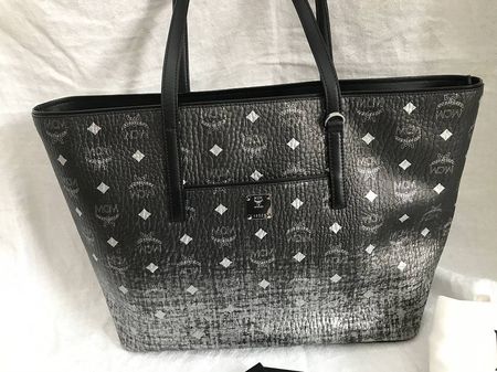 Tasche, Shopper MCM Anya, Schwarz/Silber, neu