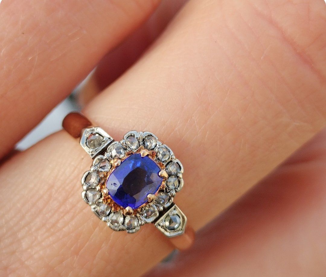 Anelli: Antiker Lolith Diamant 750 18ct Gold Ring – Usato da schwyz venduto da larry91sz 9