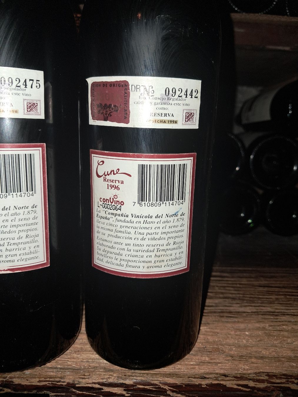 Rioja Vino: Lot de 2 Cune Reserva rioja 1996  – Nuovo e nell'imballaggio originale da Le locle venduto da juliensaran 3