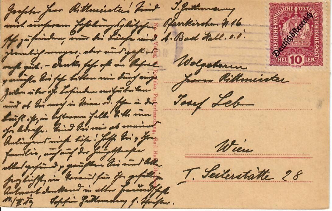 Cartoline postali: Pfarrkirchen Ob. Oesterreich – Usato da Hochdorf venduto da Ziegel-16 1
