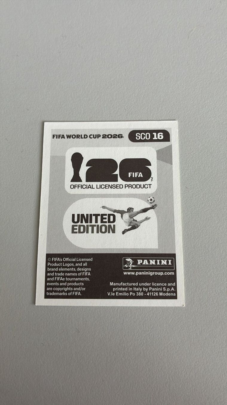 Panini Carte collezionabili: Carte panini 2026 - SCO 16 – Nuovo (secondo la descrizione) da La Neuveville venduto da Ibo2300 1