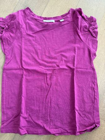 ESPRIT: Pinkes T-Shirt mit Rüschenärmeln Gr. XS