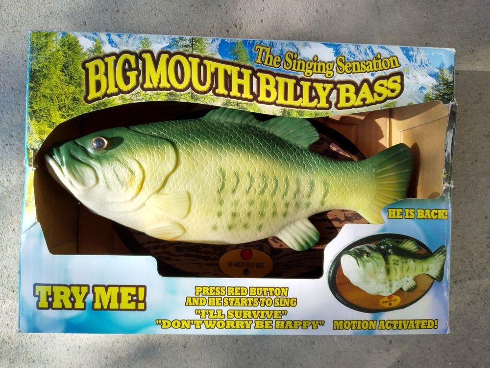 2 poissons vintage 1999 grande bouche Billy Bass chantant nouveauté
