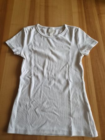 H&M Basic T-Shirt Weiss Grösse S