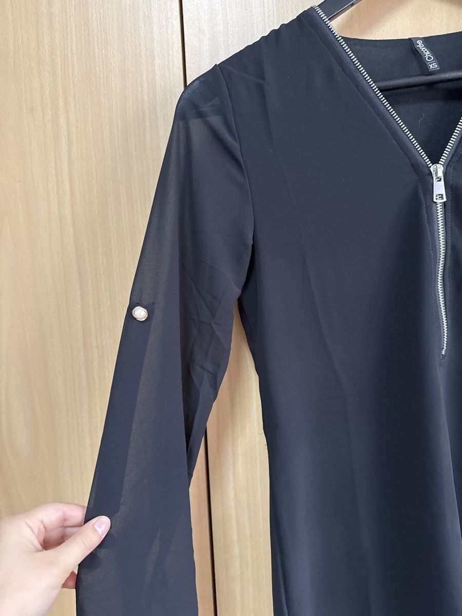 Blusen: Schwarze Chiffon Bluse Gr. XS - Elegant & Luftig – Neu (gemäss Beschreibung) aus Thun von Vans_98 1