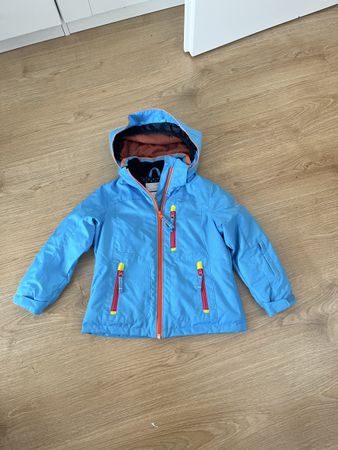 Skijacke Kinder blau orange mit Kapuze guter Zustand