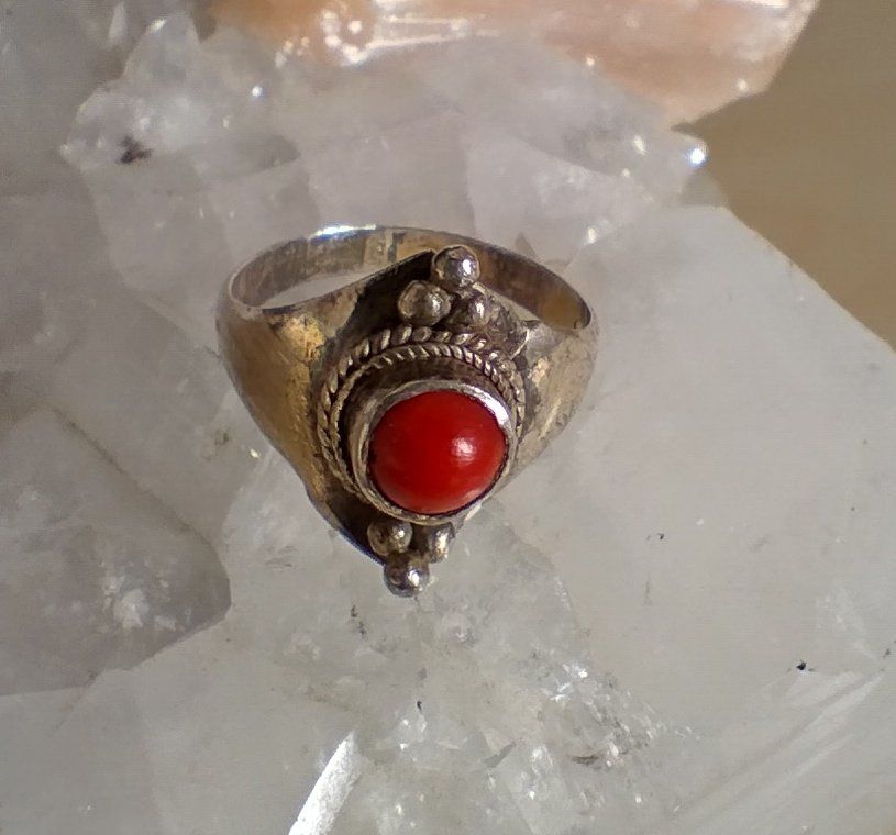 Ringe: VINTAGE RING SILBER 925 VERMUTLICH MIT KARNEOL – Gebraucht aus Romanshorn von Glitzer-Paradies 1