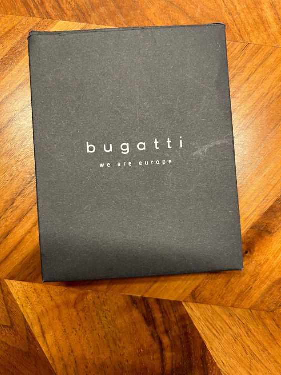 Bugatti Portachiavi In Vera Pelle Con Protezione RFID, Nero | Custodia Chiavi Slim, Fatta A Mano, 2 Scomparti, Elegante Confezione Regalo