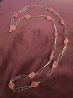 bijoux magnifique sautoir collier en argent 800 pierre rose