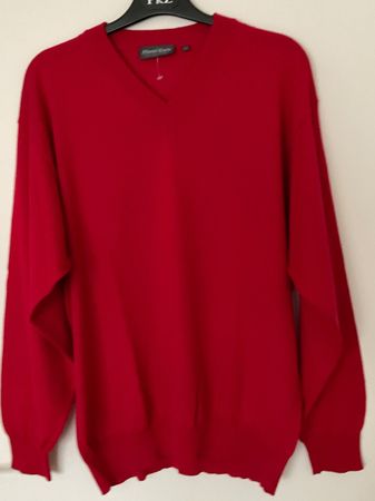 Monte Carlo 50% Wolle Herren Pullover Gr 52 rot NEU