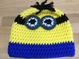 Minion Mütze handgehäkelt, neu! Kopfumfang etwa 40cm