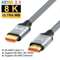 8K HDMI 2.1 Kabel, Ultra HD 48Gbps Ethernet High Speed