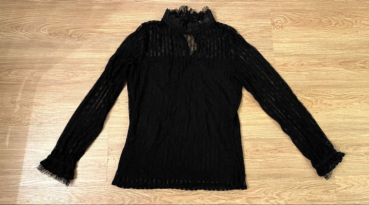 Vila Camicette: Schwarzes Spitzenshirt / Spitzenbluse /Steampunk/Gothic/Vila – Nuovo (secondo la descrizione) da Biel/Bienne venduto da LadyDita
