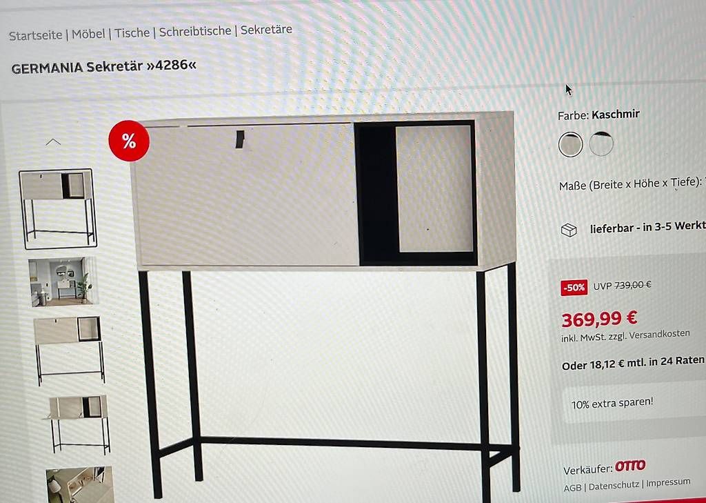 Kommoden: Schicker Sekretär/Highboard in hellgrau  – Gebraucht aus Winterthur von jeskima 2