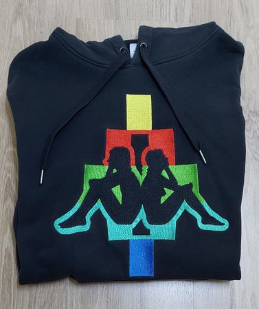 Kappa × Marcelo Burlon Hoodie Gr. M schwarz mit Logo-Sticker