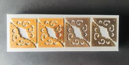 8 Beschläge, Ecken, Eisen, 5 cm, mit passenden Nägeli