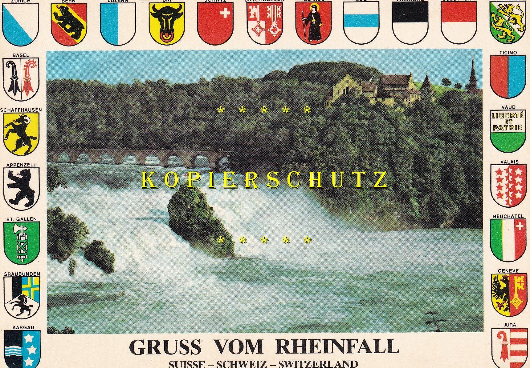 Ansichtskarten: Gruss vom Rheinfall /ay – Gebraucht aus Hombrechtikon von Rudolf07