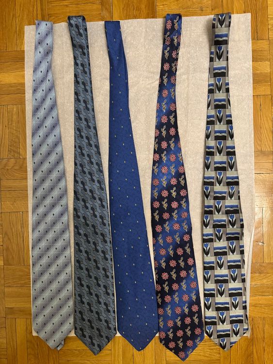 Lot De 5 Cravates Unies Pour Homme - Largeur 8,9 Cm - Finition Satinée - Polyester - Personnalisable