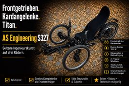 Allrad Liegerad Trike 1000W, Rekuperation, Karbonsitz!