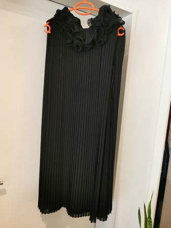 COCKTAIL KLEID Plissee , SCHWARZ, Gr. 36, Rüschen