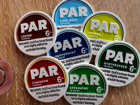 Golf Ballmarker Set, 7 Stück mit Hutclip