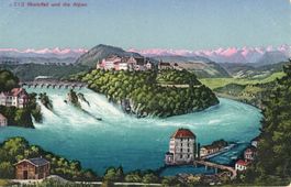 Rheinfall und die Alpen