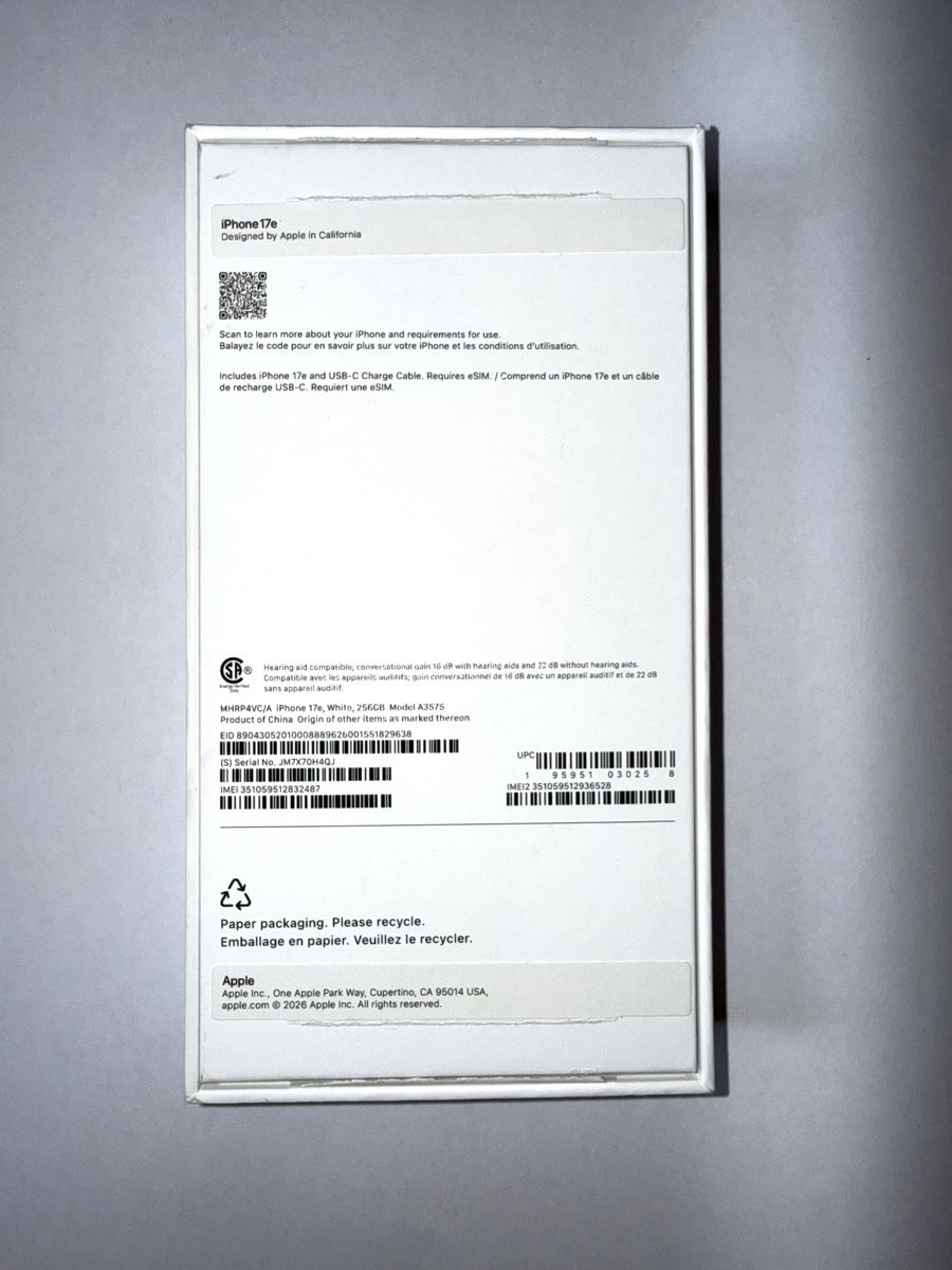 Apple Telefoni cellulari / Smartphones: Apple iPhone 17E Neu mit Originalverpackung – Nuovo e nell'imballaggio originale da Ossingen venduto da han_yw5w 3