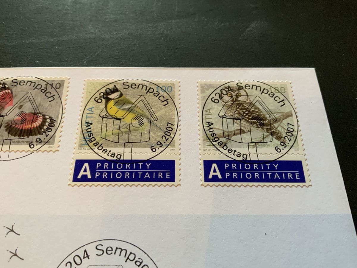 Tutti i francobolli: 2007 EINHEIMISCHE VÖGEL FDC VOLL EINWANDFREI – Usato da Beinwil am See venduto da Ricri 1