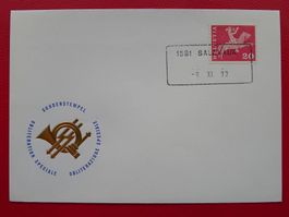 1972: Aushilfsstempel SALAVAUX VD, sauber auf Brief.