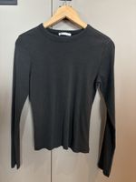 Zara Ripp-Langarmshirt Gr. L, wie neu, dunkelgrau