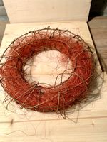 Herbst Deko Kranz 20 cm Durchmesser Draht Bast orang