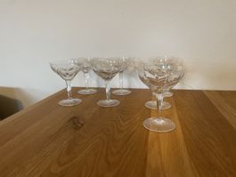 Kristall Sektschalen 7 Stück