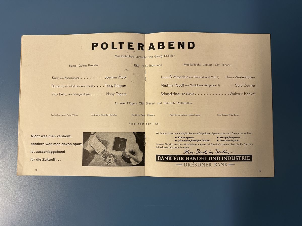 Documenti: 3 Theaterprogrammhefte Berlin 1965/66 – Usato da Flaach venduto da Hardrain 9