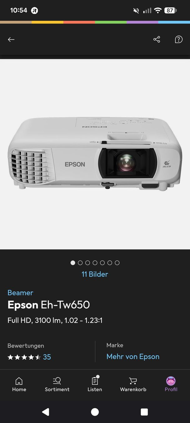 Epson Proiettori: Beamer Epson eh-tw650 – Usato da Schüpfheim venduto da opaca666 4