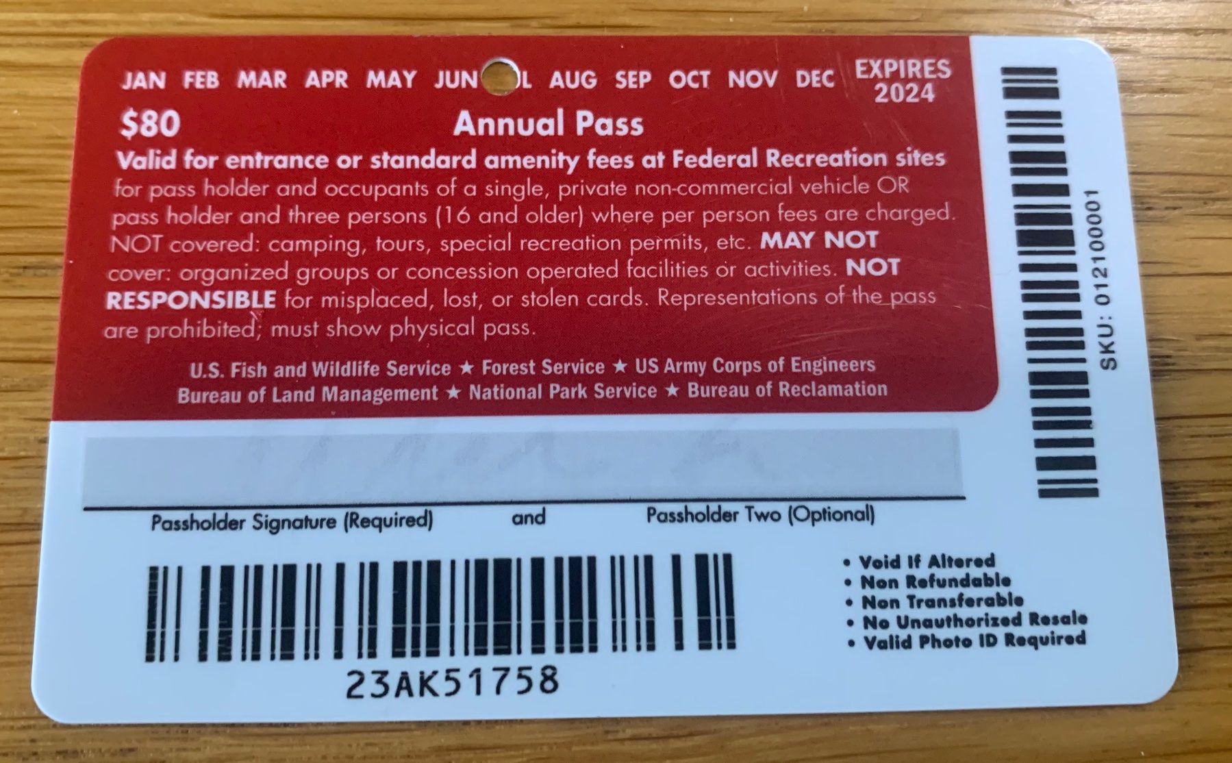 Karten: America the beautiful Annual Pass – Gebraucht aus Langendorf von  1