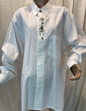Trachtenhemd Fuchs Fashion Gr. 44 Weiss Edelweiss – Neu