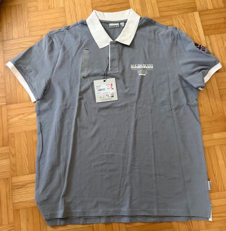 NAPAPIJRI Poloshirt, Gr 3XL, Grau, neu/ungetragen