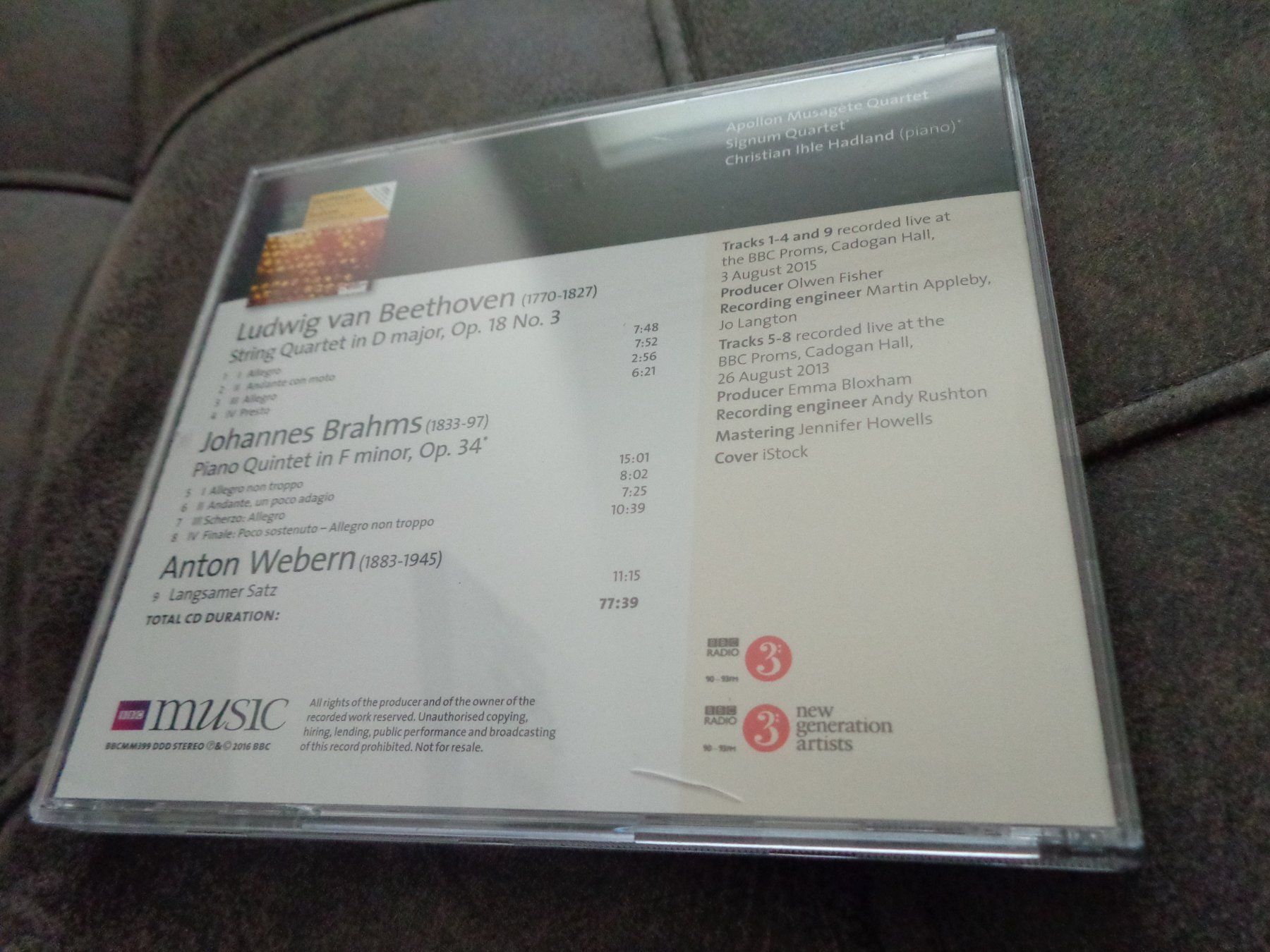 CDs: Beethoven, Brahms & Webern Chamber Works CD – D'occasion à Olten par Disc-Ausverkauf 1