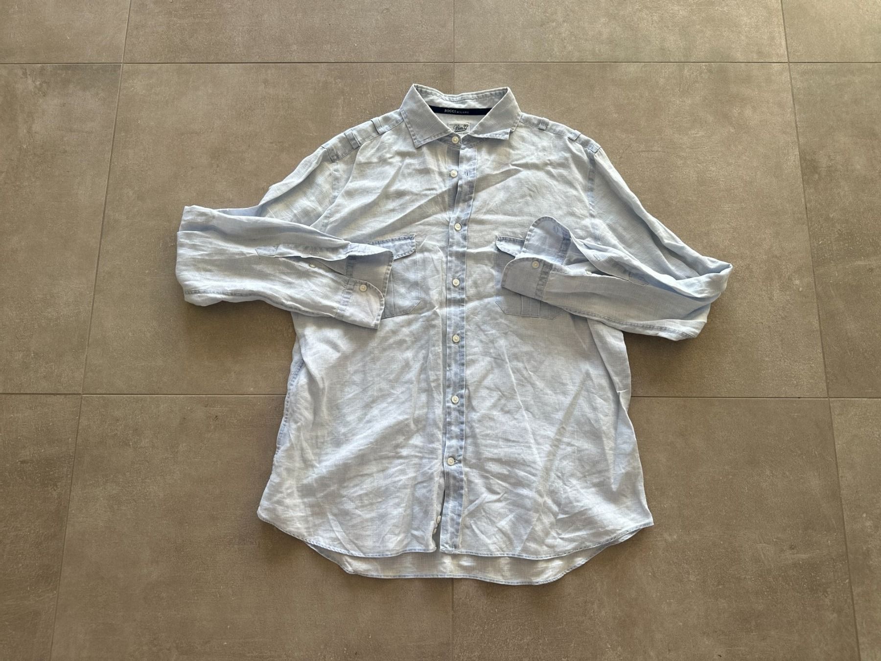 Hemden: Usata camicia lino Boggi Milano XL – Gebraucht aus Lugano von _tuttifrutti_