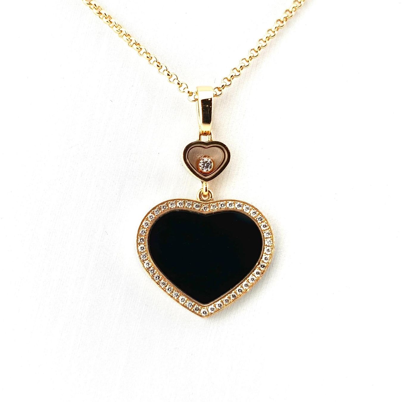 Chopard Ketten: Collier Chopard Happy Hearts Onyx & Diamonds – Gebraucht aus Montreux von CashPay_Montreux 1
